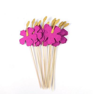 Trópusi levelek cupcake topperek Pálmalevél tortafeltétek Nyári partik dzsungel születésnapi parti hawaii luau party tortadísz