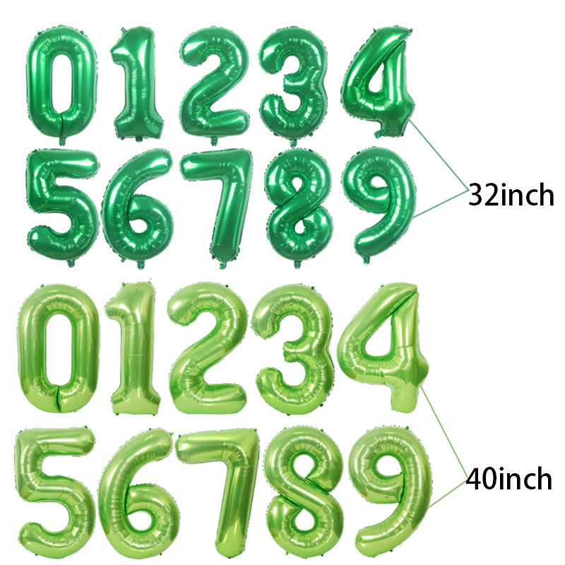 32/40 collu zaļš digitālais alumīnija folijas balons kāzu dzimšanas dienas svinību dekorēšana bērnu bērnu dušas rotaļlieta piepūšamie baloni