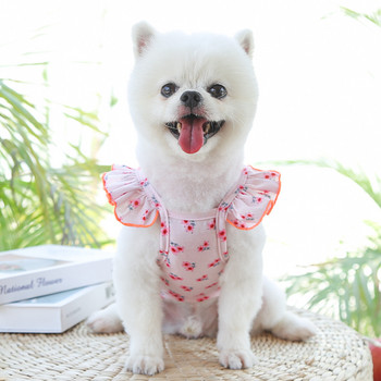 Στολές για κατοικίδια Καλοκαιρινά ρούχα για σκύλους Όμορφα μπλουζάκια για σκύλους για μικρομεσαίου μεγέθους σκύλους γάτες γιλέκο Ρούχα Teddy Bichon Αμάνικο πουκάμισο