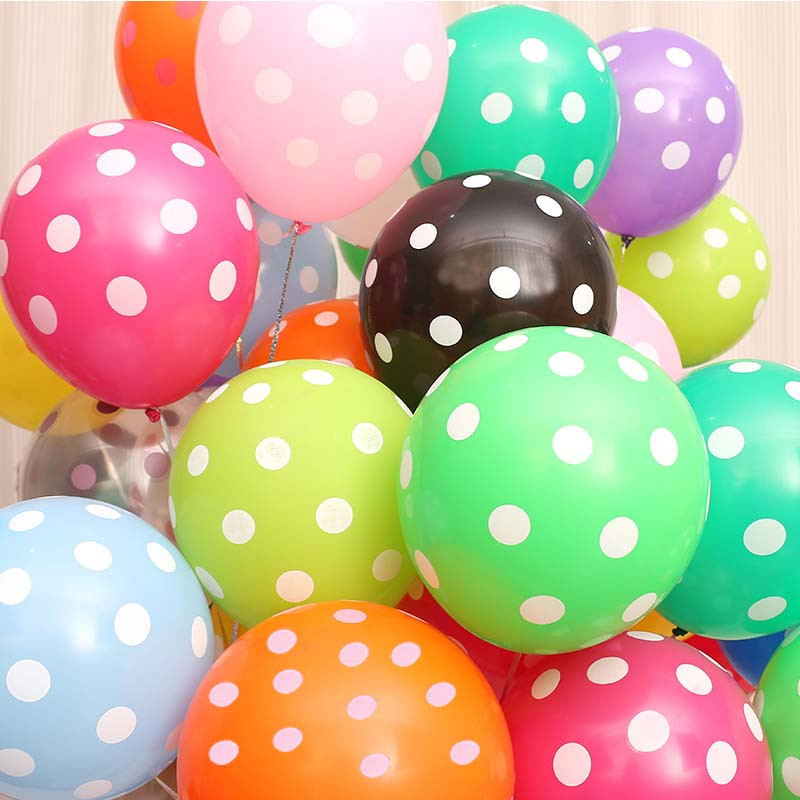 10 buc/lot 12 inch dot wave dot buburuza balon din latex alb-negru violet decorare petrecere de aniversare balon cu heliu