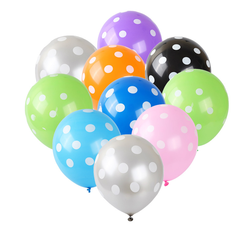 10 buc/lot 12 inch dot wave dot buburuza balon din latex alb-negru violet decorare petrecere de aniversare balon cu heliu