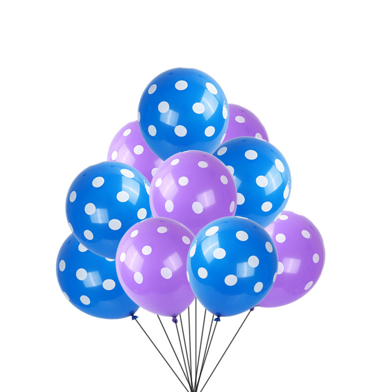 10 buc/lot 12 inch dot wave dot buburuza balon din latex alb-negru violet decorare petrecere de aniversare balon cu heliu