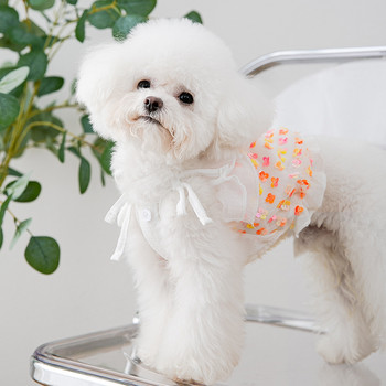Puppy Sweet Thin Chiffon Sling Γιλέκο σκύλου με παγιέτες για σκύλο Teddy Bear Sling Δροσερά αναπνεύσιμα ρούχα για κατοικίδια