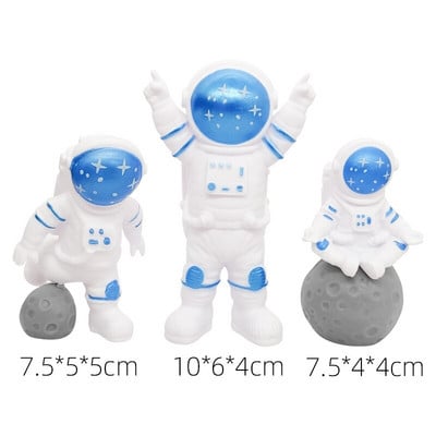 Topper pentru tort în spațiul cosmic Planetă rachetă Topper pentru tort din hârtie pentru copii, băiat, decorare la mulți ani, astronaut, consumabile pentru petreceri