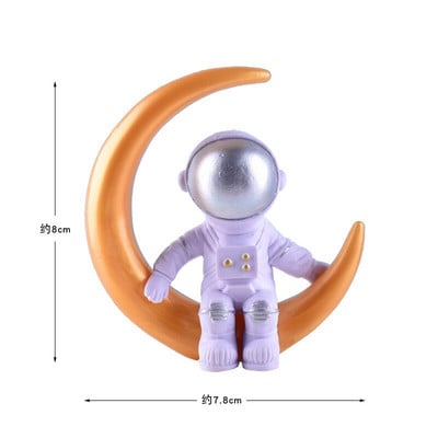 Topper pentru tort în spațiul cosmic Planetă rachetă Topper pentru tort din hârtie pentru copii, băiat, decorare la mulți ani, astronaut, consumabile pentru petreceri