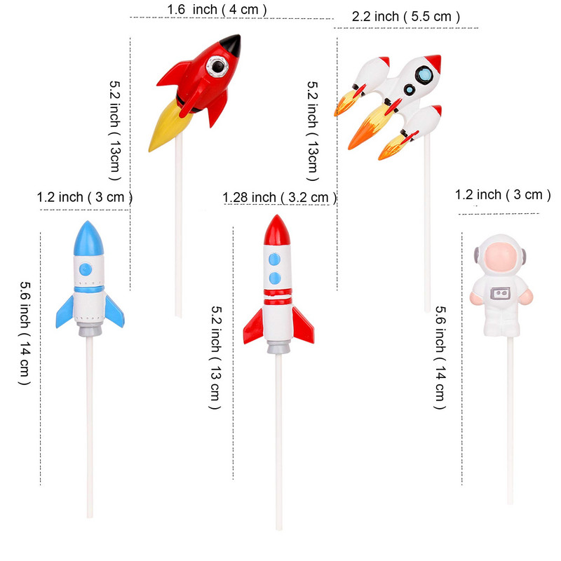 Topper pentru tort în spațiul cosmic Planetă rachetă Topper pentru tort din hârtie pentru copii, băiat, decorare la mulți ani, astronaut, consumabile pentru petreceri