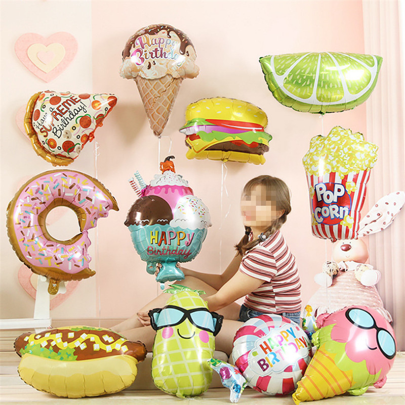 Bite Donuts Folija Baloni Ziemassvētku Rotaļlietas Augļi Saldējums Popkorns Bērni Daudz laimes dzimšanas dienā Mazuļu šovs Saldās ballītes Svētku Dekorācijas