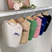 Vândut Vesta Animal de companie Haine pentru câini Moda Bumbac Îmbrăcăminte Câini Super Mici Bumbac Chihuahua drăguț Vară Alb Băiat Fată Mascote