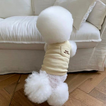 Продадена жилетка Дрехи за домашни кучета Модни памучни дрехи Кучета Супер малки памучни сладки чихуахуа Лято Бяло момче Момиче Mascotas