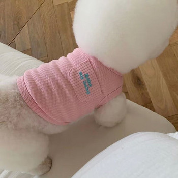 Πωλήθηκε γιλέκο για κατοικίδια ρούχα για σκύλους μόδας Βαμβακερά ρούχα Σκύλοι Σούπερ μικρό βαμβακερό χαριτωμένο Chihuahua Καλοκαιρινό λευκό αγόρι μασκότ για κορίτσι