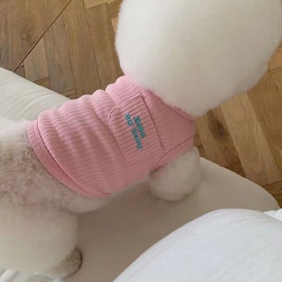 Vândut Vesta Animal de companie Haine pentru câini Moda Bumbac Îmbrăcăminte Câini Super Mici Bumbac Chihuahua drăguț Vară Alb Băiat Fată Mascote