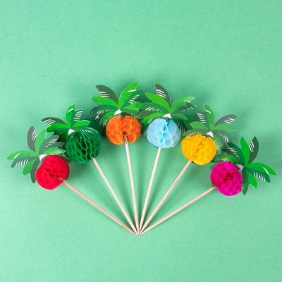 Hawaii trópusi esküvői parti flamingó ananászos aloha leveles tortafestékek nyári születésnapi buli díszítő cupcake topper