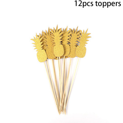 Hawaii trópusi esküvői parti flamingó ananászos aloha leveles tortafestékek nyári születésnapi buli díszítő cupcake topper