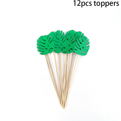 Hawaii trópusi esküvői parti flamingó ananászos aloha leveles tortafestékek nyári születésnapi buli díszítő cupcake topper