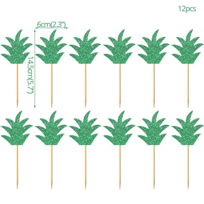 Hawaii trópusi esküvői parti flamingó ananászos aloha leveles tortafestékek nyári születésnapi buli díszítő cupcake topper