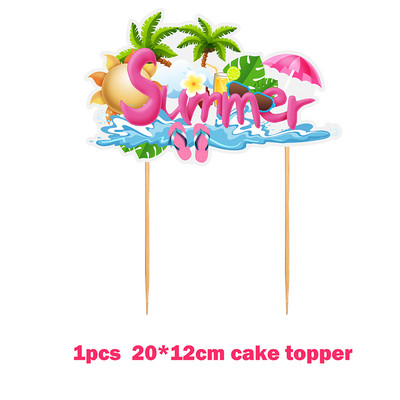 Hawaii trópusi esküvői parti flamingó ananászos aloha leveles tortafestékek nyári születésnapi buli díszítő cupcake topper