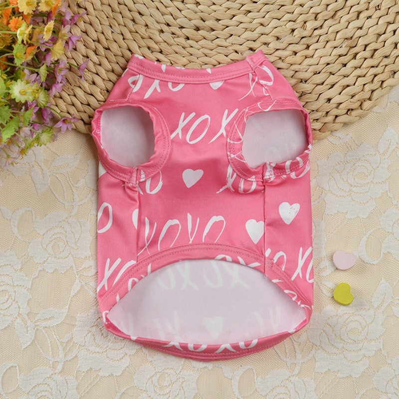 Šunų marškinėliai Meilės širdelės Šunys Drabužiai Romantiški Puikūs šunų drabužiai Šuniukas Pet Liemenė Šuniuko kostiumas Ropade Perro