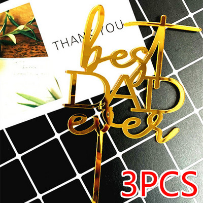 Jauns akrils Super tētis Daudz laimes dzimšanas dienā kūkas pildītājs Tēva diena Tēta dzimšanas dienas ballītes kūku rotājumi dod priekšroku piederumiem