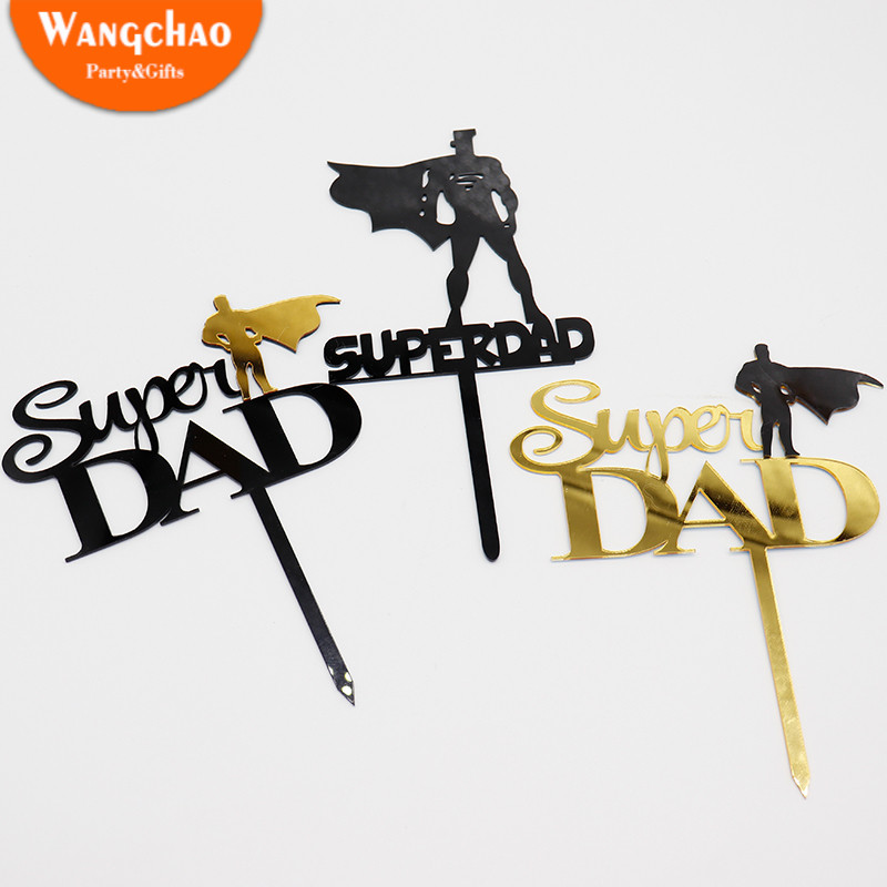 Jauns akrils Super tētis Daudz laimes dzimšanas dienā kūkas pildītājs Tēva diena Tēta dzimšanas dienas ballītes kūku rotājumi dod priekšroku piederumiem