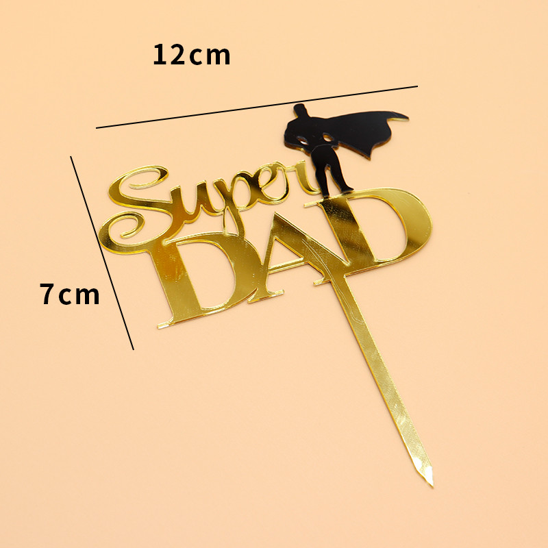 Jauns akrils Super tētis Daudz laimes dzimšanas dienā kūkas pildītājs Tēva diena Tēta dzimšanas dienas ballītes kūku rotājumi dod priekšroku piederumiem