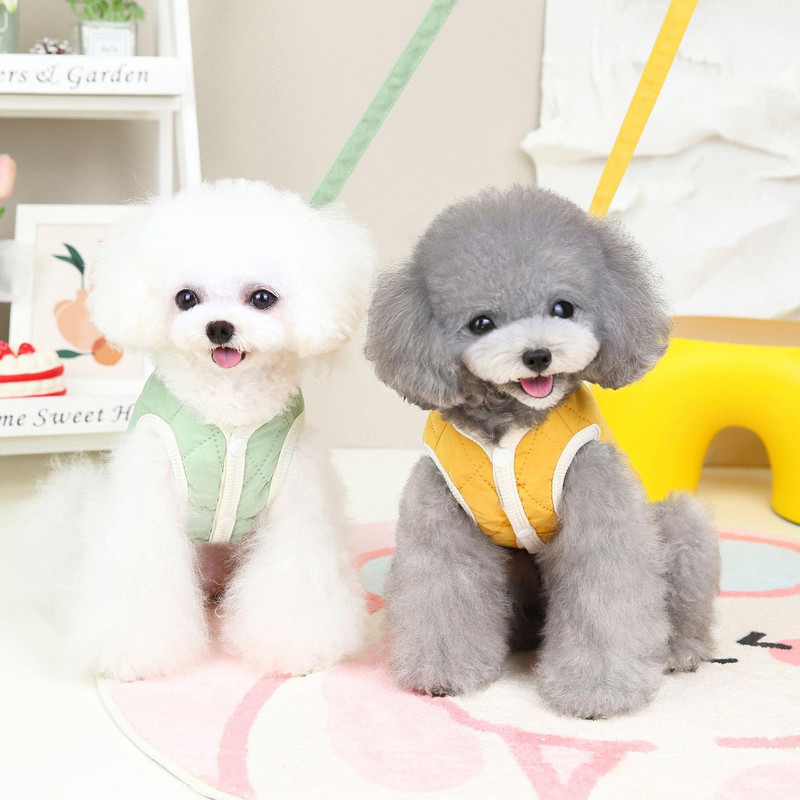 Lemmikloomariided Puuvillane vest Kahe jalaga riided Koerariided Talvised Väikese koera riided Teemantvõre puuvillane vest koerakostüüm