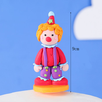 Circus Clown Cake Decoration Elephant Lion 1st Birthday Boy Happy One Year Birthday Cake Topper for Prince Kid Party Gifts