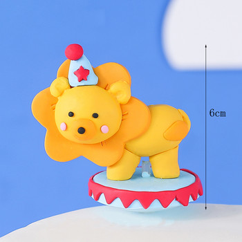 Circus Clown Cake Decoration Elephant Lion 1st Birthday Boy Happy One Year Birthday Cake Topper for Prince Kid Party Gifts