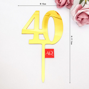Paprasti skaičiai 18 21 30 40 50 60-asis akrilinis torto papuošalas, skirtas vestuvių metinėms, gimtadienio vakarėliui, torto papuošimui