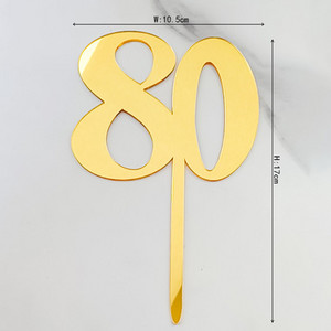 Paprasti skaičiai 18 21 30 40 50 60-asis akrilinis torto papuošalas, skirtas vestuvių metinėms, gimtadienio vakarėliui, torto papuošimui