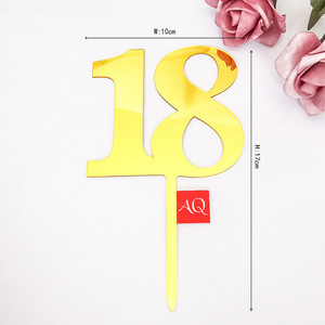 Paprasti skaičiai 18 21 30 40 50 60-asis akrilinis torto papuošalas, skirtas vestuvių metinėms, gimtadienio vakarėliui, torto papuošimui