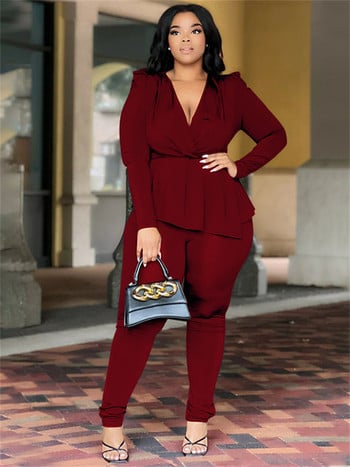 Wmstar Plus Size Two Piece Σετ γυναικείων ενδυμάτων Σετ παντελονιών Top κολάν που ταιριάζουν Γυναικεία ρούχα φθινοπώρου χονδρικής Dropshipping