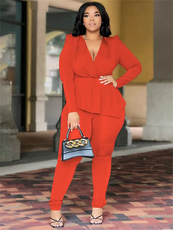 Wmstar Plus Size Two Piece Σετ γυναικείων ενδυμάτων Σετ παντελονιών Top κολάν που ταιριάζουν Γυναικεία ρούχα φθινοπώρου χονδρικής Dropshipping