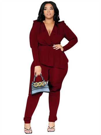 Wmstar Plus Size Two Piece Σετ γυναικείων ενδυμάτων Σετ παντελονιών Top κολάν που ταιριάζουν Γυναικεία ρούχα φθινοπώρου χονδρικής Dropshipping