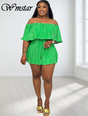 Wmstar Romper Női Jumpsuit Ruházat Tömör bő, vállról leválasztott alkalmi édes rövidnadrágok Játszóruhák Új nyári nagykereskedés Dropshipping