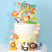 Prekrivač kolača sa životinjama Lav Tigar Prekrivač za kolače za Jungle Safari Dekoracije za rođendanske zabave