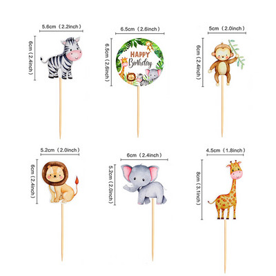 Prekrivač kolača sa životinjama Lav Tigar Prekrivač za kolače za Jungle Safari Dekoracije za rođendanske zabave
