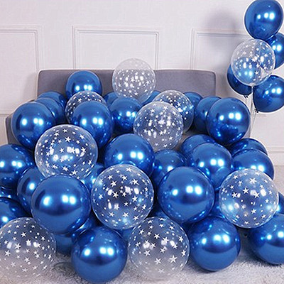 50 gab. Tumši zila ahāta marmora metāla lateksa konfeti baloni Dzimšanas dienas kāzu BabyShower dekorācijas Jaungada Globos