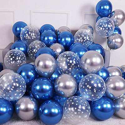 50 gab. Tumši zila ahāta marmora metāla lateksa konfeti baloni Dzimšanas dienas kāzu BabyShower dekorācijas Jaungada Globos