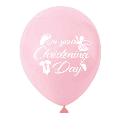 10 Psc/Σετ 12 ιντσών με μοτίβο αγγέλου εμπριμέ μπαλόνια λάτεξ Μπαλόνια βάπτισης γενεθλίων μωρού Για διακόσμηση ντουζιέρας γενεθλίων