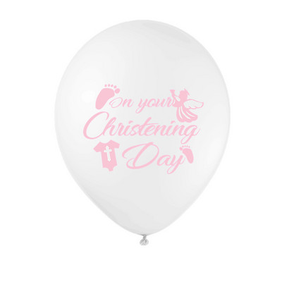 10 Psc/Σετ 12 ιντσών με μοτίβο αγγέλου εμπριμέ μπαλόνια λάτεξ Μπαλόνια βάπτισης γενεθλίων μωρού Για διακόσμηση ντουζιέρας γενεθλίων