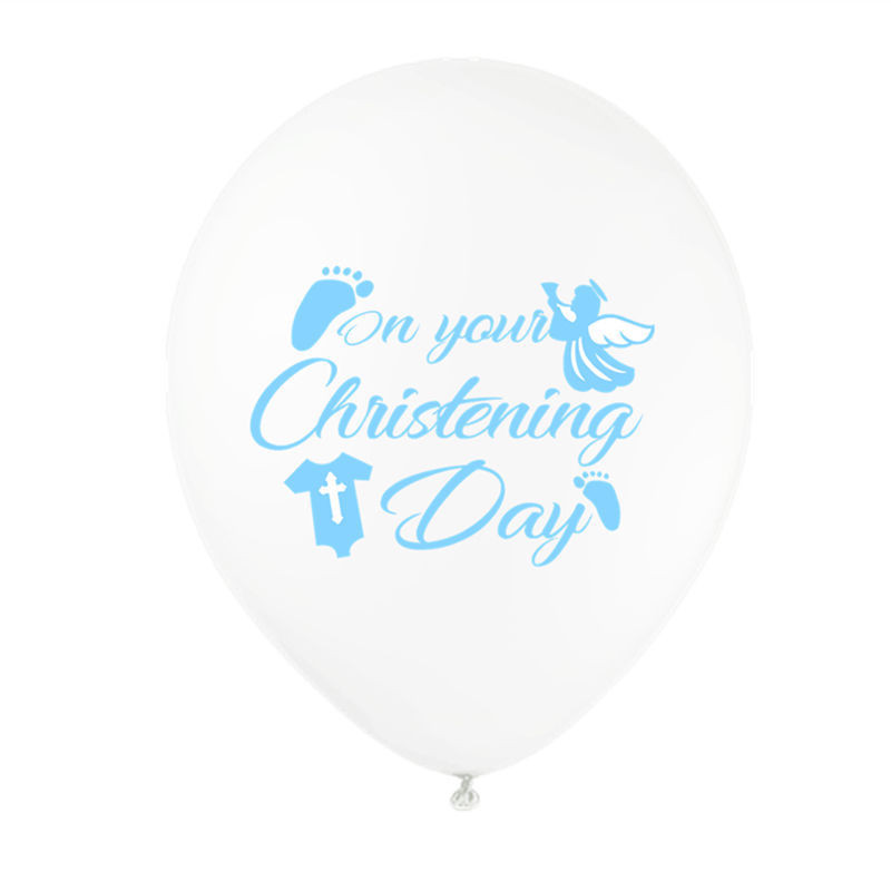 10 Psc/Σετ 12 ιντσών με μοτίβο αγγέλου εμπριμέ μπαλόνια λάτεξ Μπαλόνια βάπτισης γενεθλίων μωρού Για διακόσμηση ντουζιέρας γενεθλίων