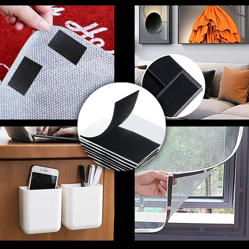 1 méteres horog- és hurokcsíkok öntapadó erős öntapadó rögzítővel, kétoldali rögzítőszalagok otthoni és irodai használatra, 16-110 mm