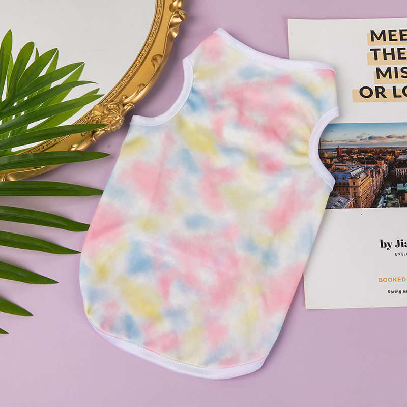 Καλοκαιρινό πουκάμισο για σκύλους αμάνικο μπλουζάκι για κατοικίδια Tie-dye γιλέκο κουταβιού Μικρά ρούχα για σκύλους Κλασικά ρούχα για κατοικίδια Ρούχα για κατοικίδια Νέα στολή σκύλου