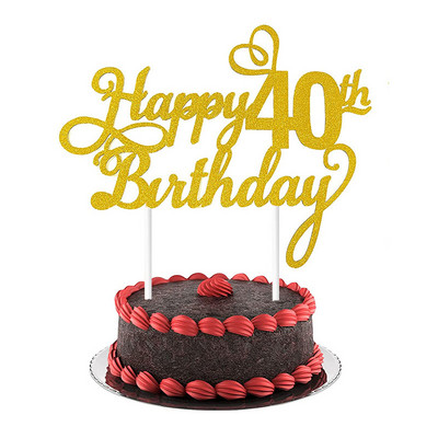 1PC Topper pentru tort La mulți ani, 1, 18, 21, 30, 40, 50 de ani, pentru decorarea tortului de ziua de naștere, articole de bomboane pentru petrecere, pentru Baby Shower