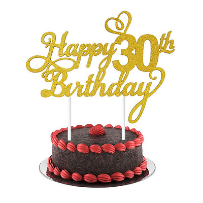 1PC Topper pentru tort La mulți ani, 1, 18, 21, 30, 40, 50 de ani, pentru decorarea tortului de ziua de naștere, articole de bomboane pentru petrecere, pentru Baby Shower