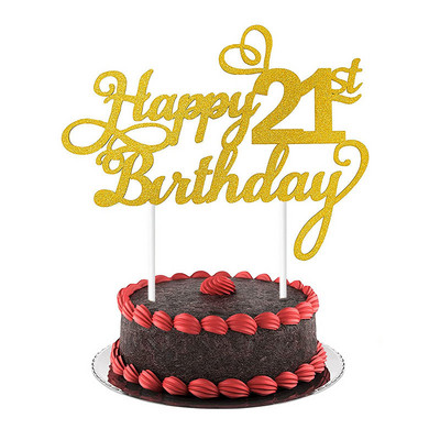 1PC Topper pentru tort La mulți ani, 1, 18, 21, 30, 40, 50 de ani, pentru decorarea tortului de ziua de naștere, articole de bomboane pentru petrecere, pentru Baby Shower