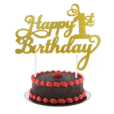 1PC Topper pentru tort La mulți ani, 1, 18, 21, 30, 40, 50 de ani, pentru decorarea tortului de ziua de naștere, articole de bomboane pentru petrecere, pentru Baby Shower