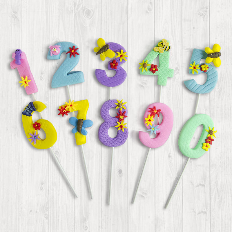 Mesterséges puha agyag nyalóka tortafeltöltő Kreatív édes cupcake dekoráció 1. torta dekoráció Boldog születésnapot dekoráció gyerekek fiú lány Adu