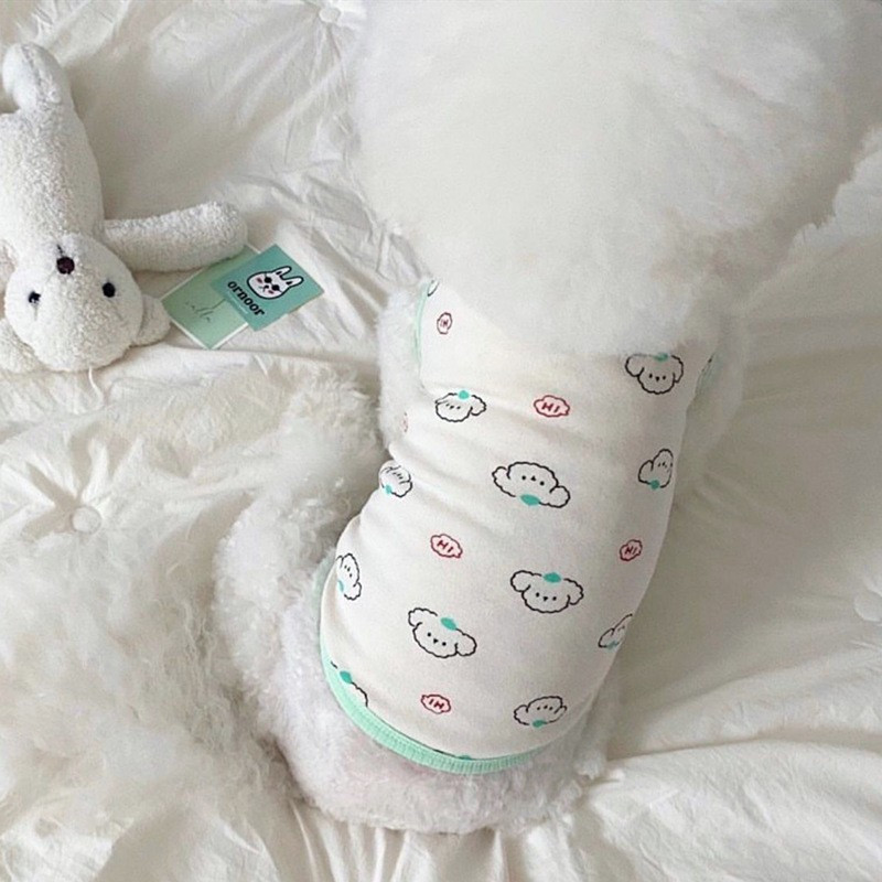 Clouds Pet Dogs Γιλέκο Βαμβακερό Καλοκαιρινό Λεπτά Ρούχα Σκυλιών Αναπνεύσιμο κουτάβι για Μικρά Μεσαία Σκυλιά Ρούχα Chihuahua French Perro