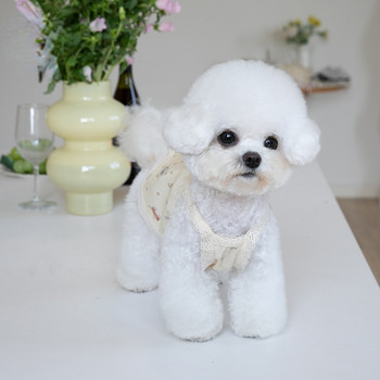 INS Little Bear Print Lace Casual Dress Pet Cat Dog Teddy Dress Fashion Pet Tank Top Dog Floral Dress Puppy Dress Котешки дрехи